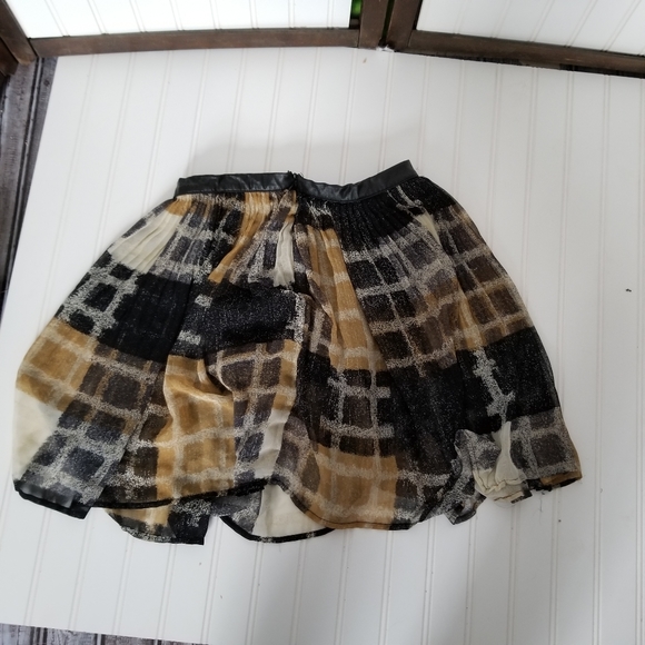 Tye dye brown black striped mesh pleated mini skort - Picture 5 of 8